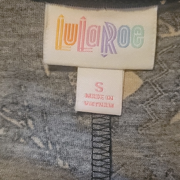 LuLaRoe Carly High Low Hem Dress Palm Leaf Print Size Small - Picture 4 of 6